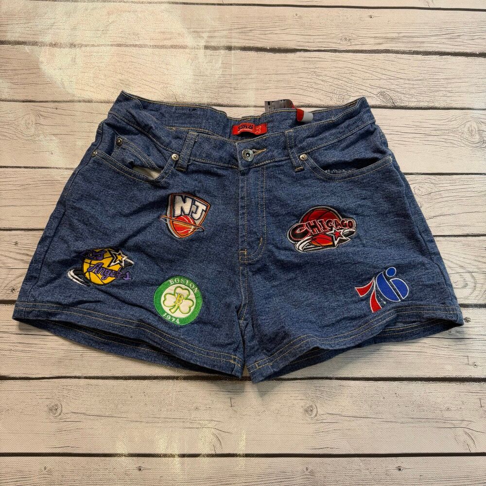 Soho Babe NBA Team Logo Patched Shorts Early 2000's Era